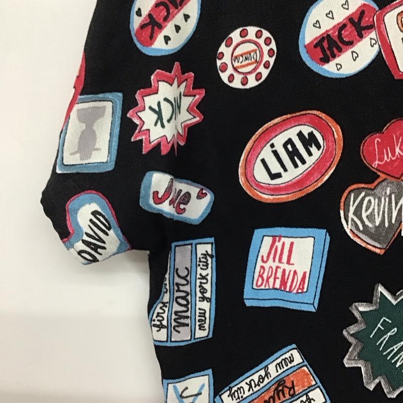 ザラ ZARA ワンピース ミニスカート M プリント 黒 / ブラック /  レディース USED 古着 中古 10142925