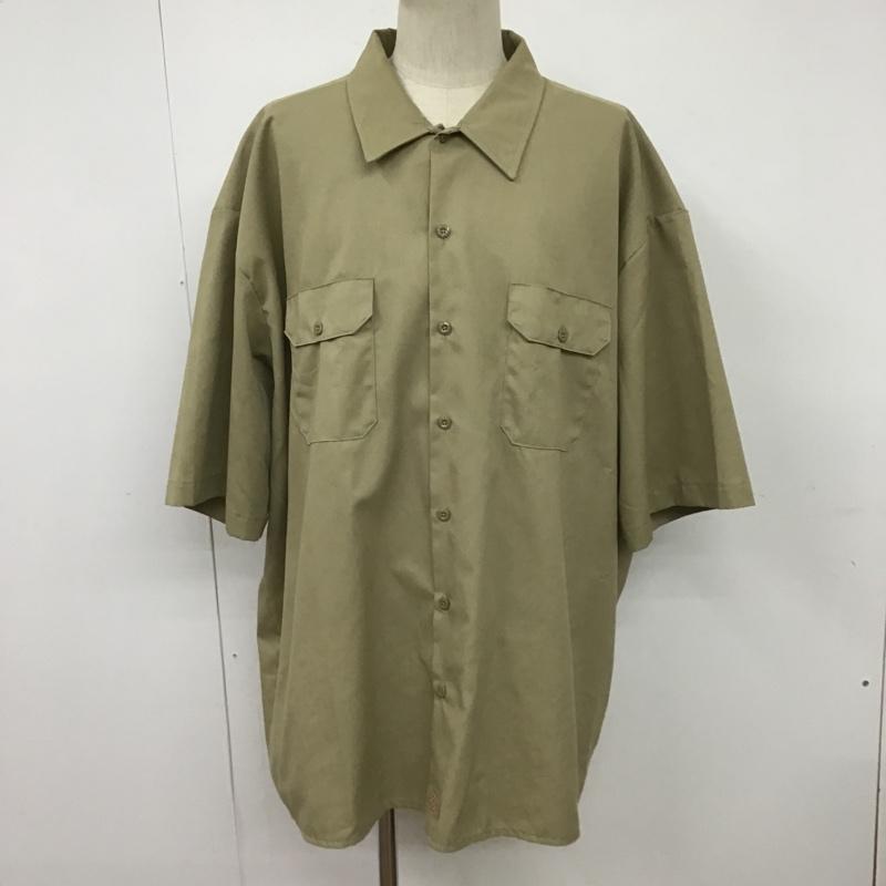 ディッキーズ Dickies シャツ、ブラウス 半袖 1574KH ワークシャツ 4XL ロゴ、文字 ベージュ / ベージュ /  メンズ USED 古着 中古 10099840
