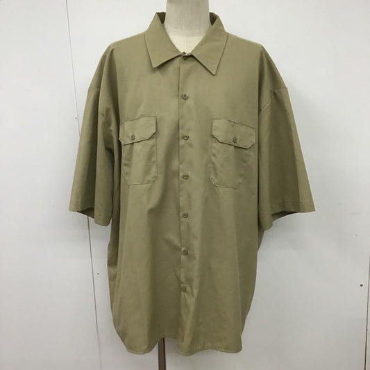 ディッキーズ Dickies シャツ、ブラウス 半袖 1574KH ワークシャツ 4XL ロゴ、文字 ベージュ / ベージュ /  メンズ USED 古着 中古 10099840