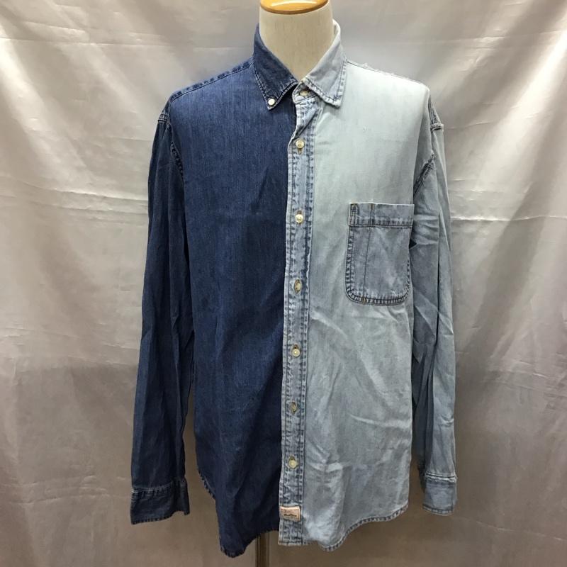 古着 USED シャツ、ブラウス 長袖 長袖シャツ デニムシャツ カジュアルシャツ カラーシャツ L 無地 インディゴ / インディゴ /  メンズ USED 古着 中古 10117453