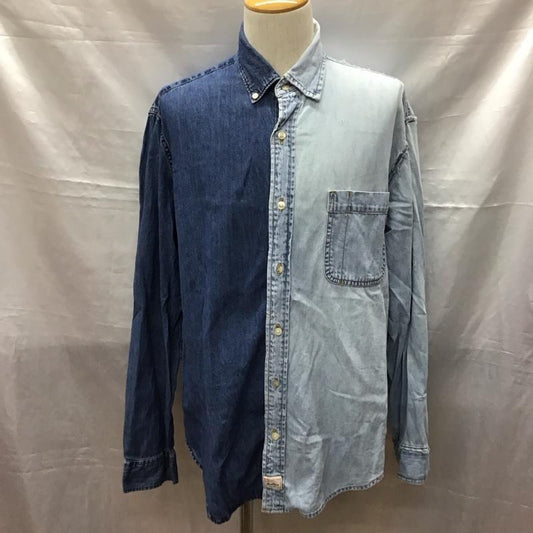 古着 USED シャツ、ブラウス 長袖 長袖シャツ デニムシャツ カジュアルシャツ カラーシャツ L 無地 インディゴ / インディゴ /  メンズ USED 古着 中古 10117453