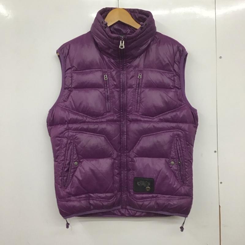 ディーゼル DIESEL ベスト ベスト ジップアップベスト ダウンベスト ノースリーブ XL ロゴ、文字 紫 / パープル /  メンズ USED 古着 中古 10139879