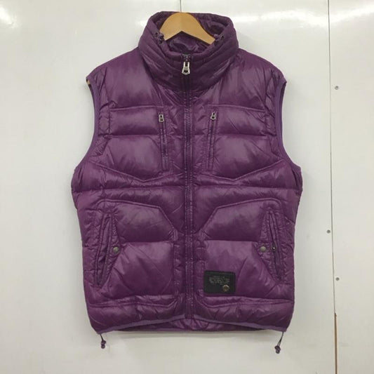 ディーゼル DIESEL ベスト ベスト ジップアップベスト ダウンベスト ノースリーブ XL ロゴ、文字 紫 / パープル /  メンズ USED 古着 中古 10139879