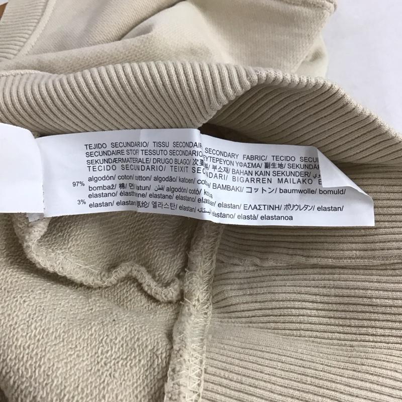 ザラ ZARA トレーナー 長袖 長袖トレーナー スウェット クルーネック プルオーバー M ロゴ、文字 ベージュ / ベージュ /  メンズ USED 古着 中古 10146197