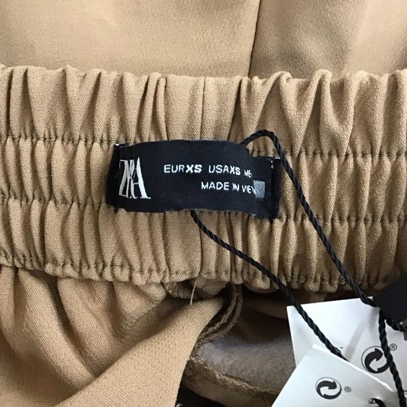 ザラ ZARA パンツ スラックス スラックスパンツ ワイドパンツ カジュアルパンツ XS 無地 ベージュ / ベージュ /  レディース USED 古着 中古 10118517