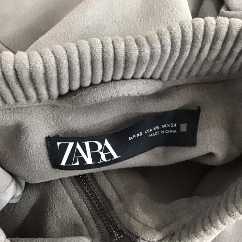 ザラ ZARA ジャケット、上着 ジャケット、ブレザー ジップアップジャケット アウター ノーカラージャケット XS 無地 灰 / グレー /  レディース USED 古着 中古 10127612
