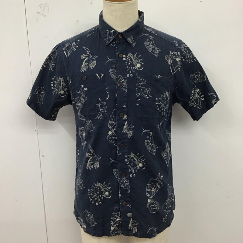 パタゴニア patagonia シャツ、ブラウス 半袖 53139FA18 ヘンプ コットン S 総柄 紺 / ネイビー /  メンズ USED 古着 中古 10123299