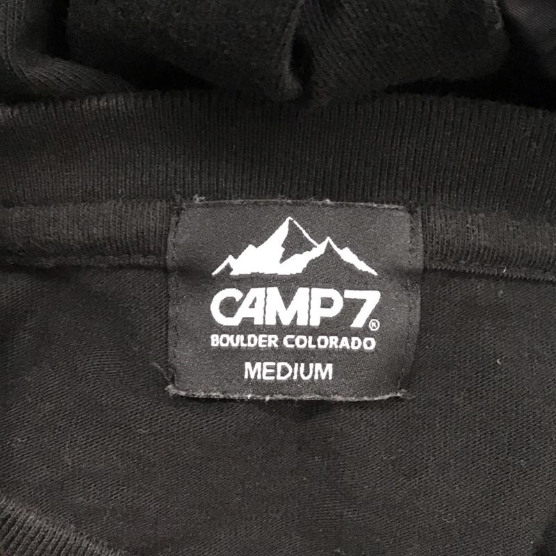 キャンプセブン CAMP7 カットソー 長袖 長袖カットソー 刺繍ロゴカットソー クルーネック M ロゴ、文字 黒 / ブラック /  メンズ USED 古着 中古 10126047
