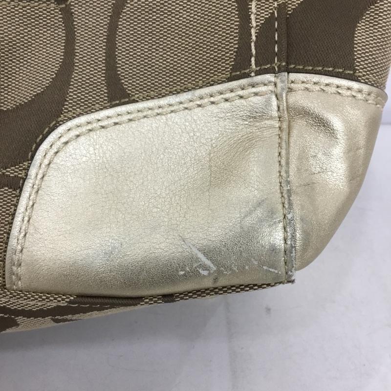 コーチ COACH ハンドバッグ ハンドバッグ F11637 ロゴ、文字 ベージュ / ベージュ /  レディース USED 古着 中古 10133829