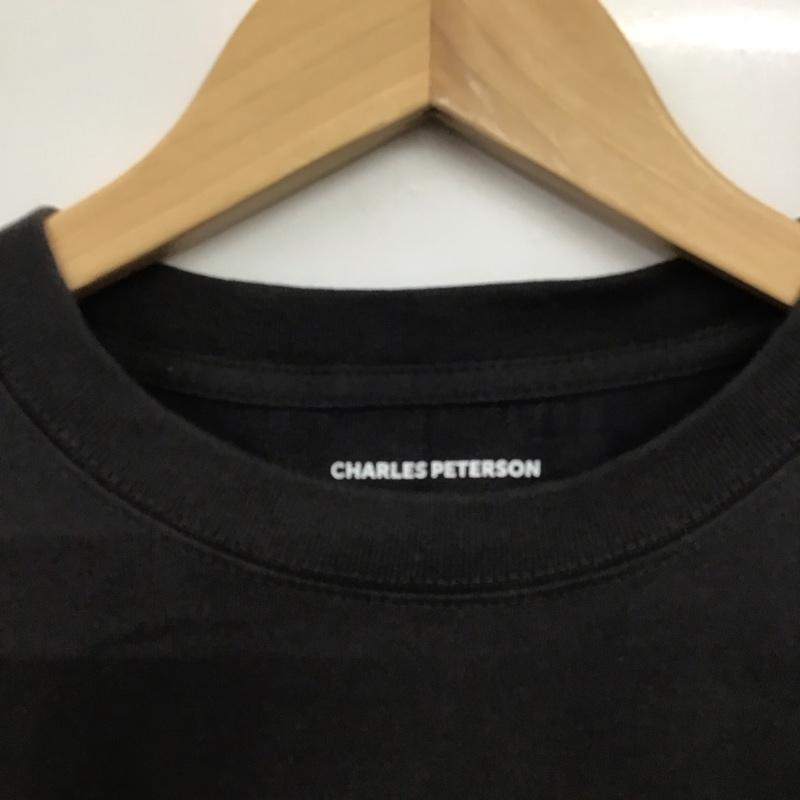 ビオトープ BIOTOP Tシャツ 半袖 半袖カットソー プリントTシャツ クルーネックカットソー charlespeterson XL プリント 黒 / ブラック /  メンズ USED 古着 中古 10141730