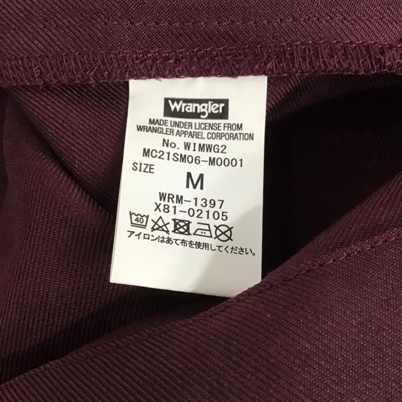 ラングラー Wrangler シャツ、ブラウス 半袖 半袖シャツ 無地シャツ ポケットシャツ M ロゴ、文字 えんじ / ワインレッド /  メンズ USED 古着 中古 10148294