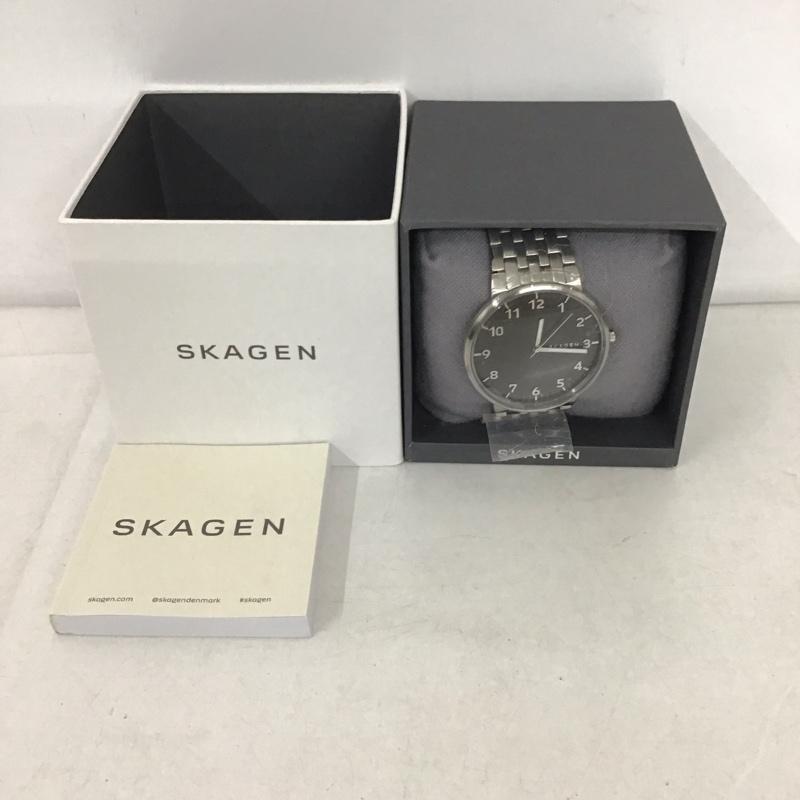 スカーゲン SKAGEN 腕時計 アナログ（クォーツ式） SKW6247 箱有 ロゴ、文字 銀 / シルバー / X 黒 / ブラック /  メンズ USED 古着 中古 10134354
