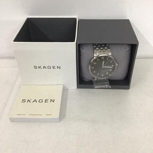 スカーゲン SKAGEN 腕時計 アナログ（クォーツ式） SKW6247 箱有 ロゴ、文字 銀 / シルバー / X 黒 / ブラック /  メンズ USED 古着 中古 10134354
