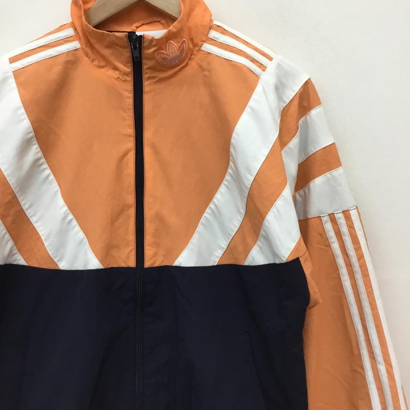 アディダス adidas ジャケット、上着 ジャケット、ブレザー EE2337　ナイロンジャケット M ロゴ、文字 橙 / オレンジ / X 紺 / ネイビー /  メンズ USED 古着 中古 10131960