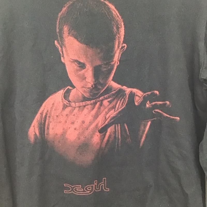 エックスガール X-girl Tシャツ 長袖 105221011018 STRANGER THINGS ELEVEN L/S TEE M プリント 黒 / ブラック /  レディース USED 古着 中古 10146293