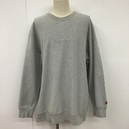 アンディフィーテッド UNDEFEATED トレーナー 長袖 長袖スウェット クルーネックトレーナー リブスウェット XXL ロゴ、文字 灰 / グレー /  メンズ USED 古着 中古 10105591
