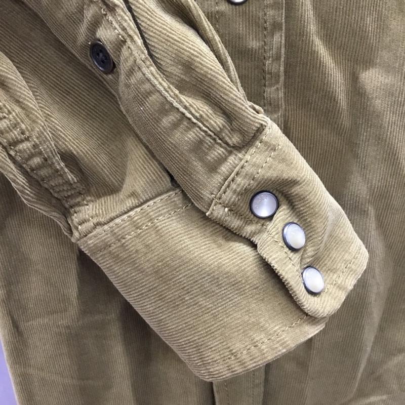 ディーゼル DIESEL シャツ、ブラウス 長袖 コーデュロイ ウエスタンシャツ L ワンポイント カーキ / カーキ /  メンズ USED 古着 中古 10121388