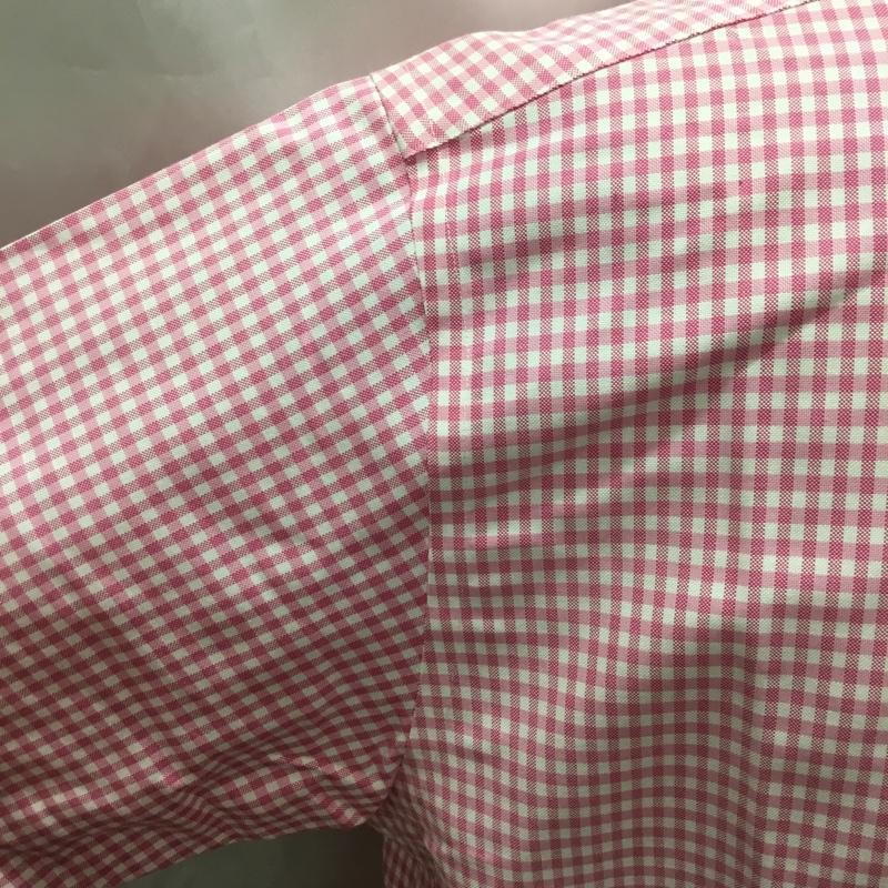 ブルックスブラザーズ BROOKS BROTHERS シャツ、ブラウス 半袖 ボタンダウン チェック M ワンポイント 白 / ホワイト / X 桃 / ピンク /  メンズ USED 古着 中古 10111593