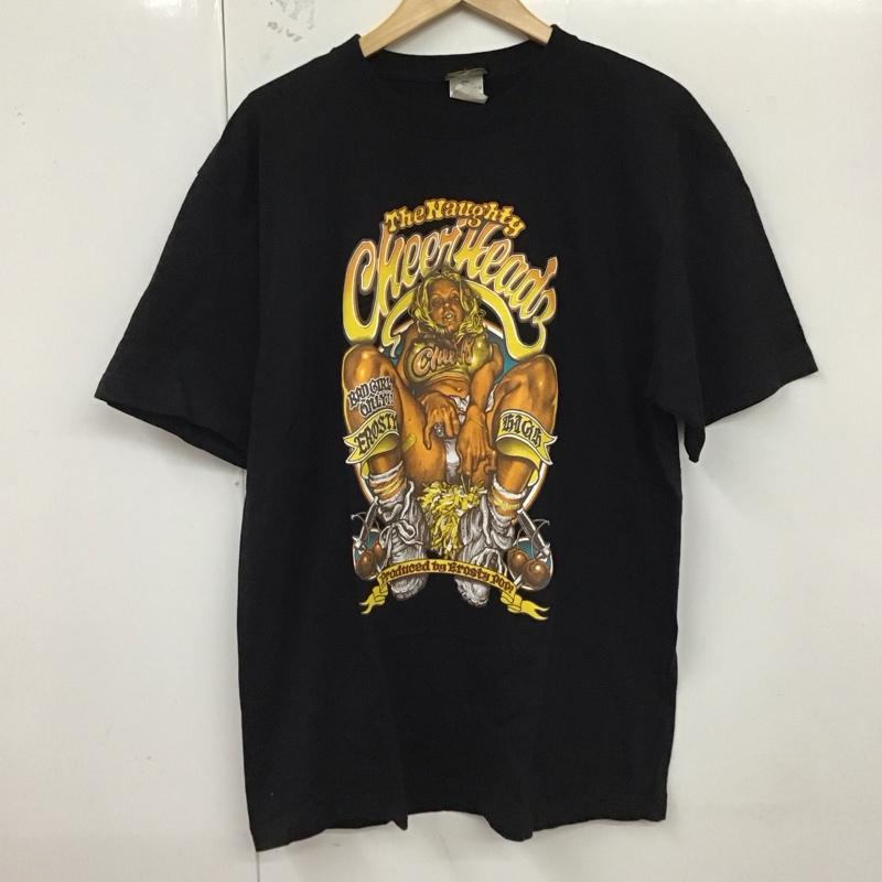 エロスティカ EROSTiKA Tシャツ 半袖 クルーネック コットン XL プリント 黒 / ブラック /  メンズ USED 古着 中古 10123378