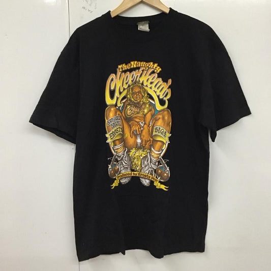 エロスティカ EROSTiKA Tシャツ 半袖 クルーネック コットン XL プリント 黒 / ブラック /  メンズ USED 古着 中古 10123378