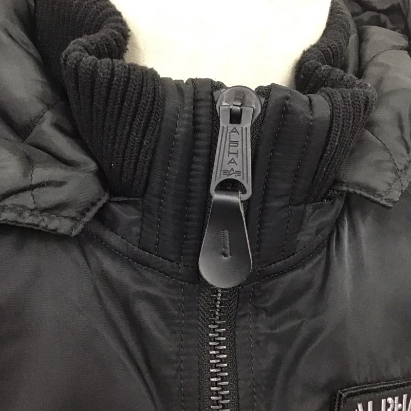 アルファインダストリー Alpha Industries ジャケット、上着 ジャケット、ブレザー ジップアップジャケット アウター フード付きジャケット XL ロゴ、文字 黒 / ブラック /  メンズ USED 古着 中古 10125147