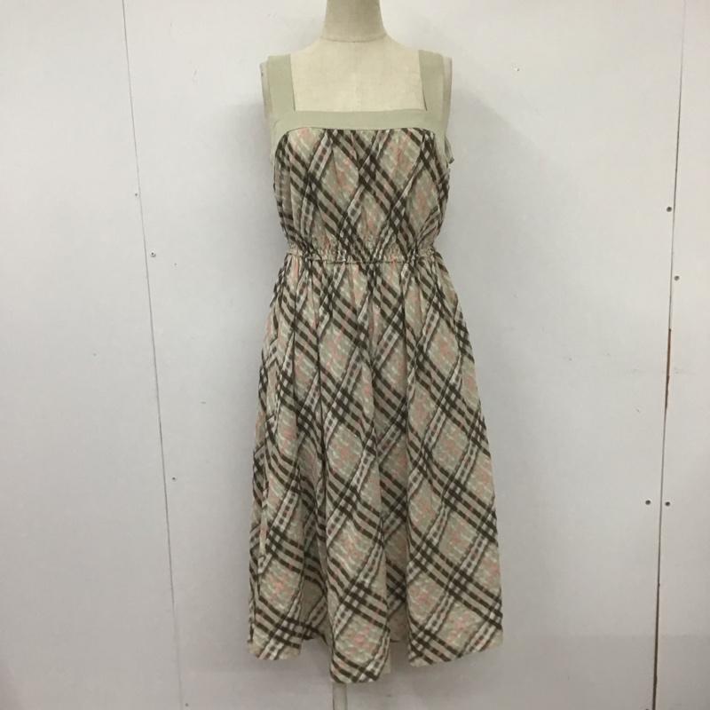 バーバリーブルーレーベル BURBERRY BLUE LABEL ワンピース ひざ丈スカート FM535-406-70 ノースリーブ ギャザー 38 チェック マルチカラー / マルチカラー /  レディース USED 古着 中古 10108586