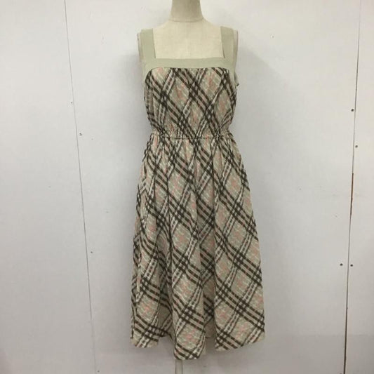 バーバリーブルーレーベル BURBERRY BLUE LABEL ワンピース ひざ丈スカート FM535-406-70 ノースリーブ ギャザー 38 チェック マルチカラー / マルチカラー /  レディース USED 古着 中古 10108586