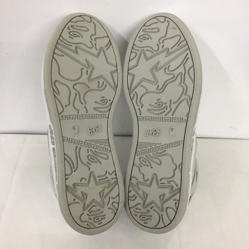 アベイシングエイプ A BATHING APE スニーカー スニーカー 2008FS-039 BAPESTA ベイプスタ ハイカット 10.5 箱有 2007年 ロゴ、文字 銀 / シルバー /  メンズ USED 古着 中古 10145439