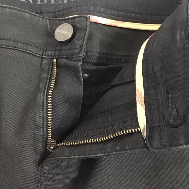バーバリー BURBERRY パンツ デニム、ジーンズ カジュアルパンツ スリムパンツ ストレートパンツ ストレッチパンツ 44 無地 黒 / ブラック /  レディース USED 古着 中古 10122481