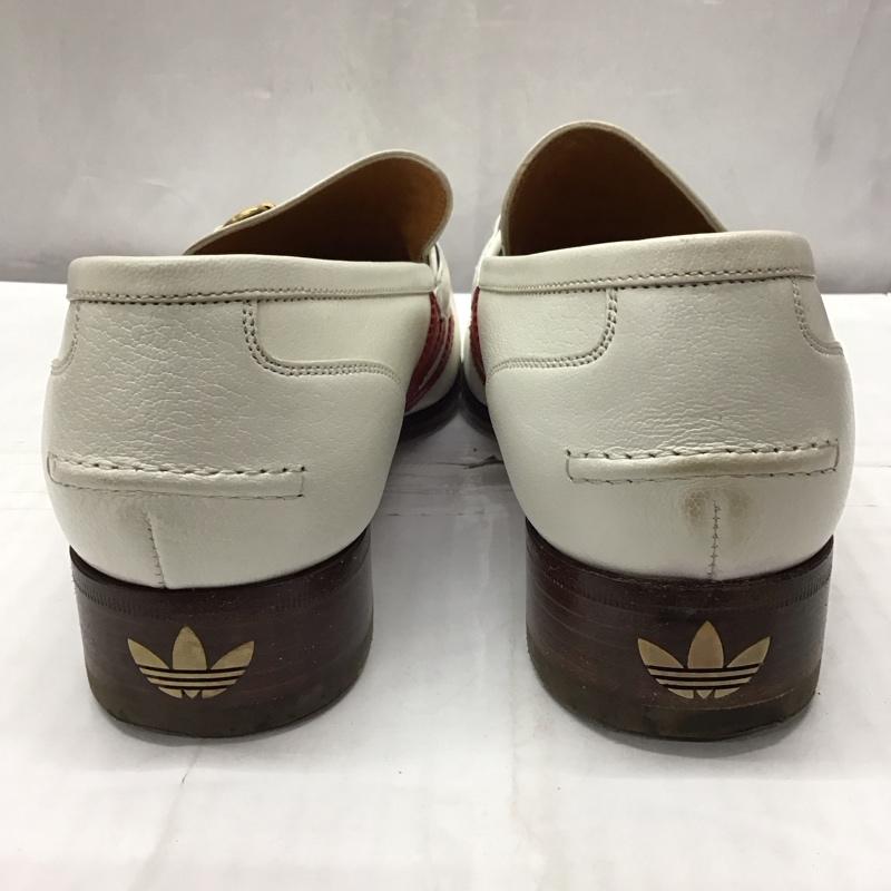 グッチ GUCCI ローファー ローファー 702283 22SS ストライプビットローファー adidas ホースビット 箱有 8.5 ワンポイント 白 / ホワイト /  メンズ USED 古着 中古 10118874