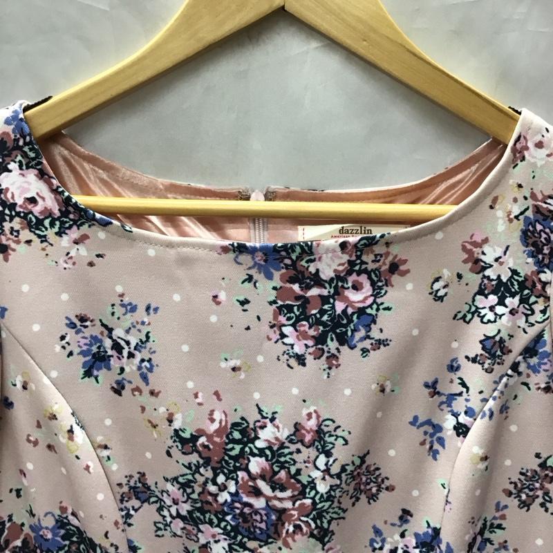 ダズリン dazzlin ワンピース ミニスカート 021410303601 五分袖 M 花柄 桃 / ピンク /  レディース USED 古着 中古 10115429