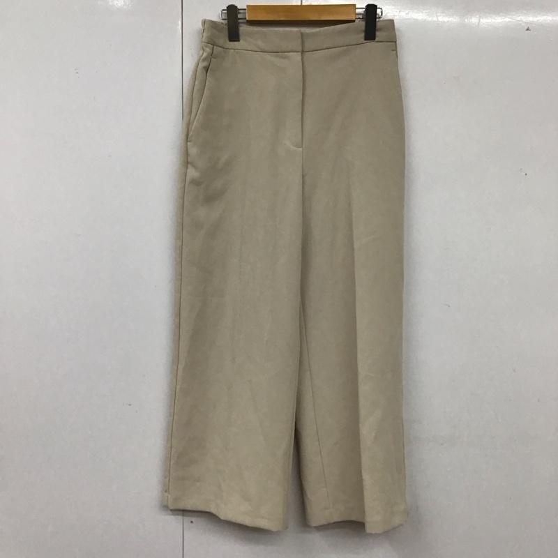 ザラ ZARA パンツ スラックス スラックスパンツ ワイドパンツ カジュアルパンツ センタータックパンツ M 無地 ベージュ / ベージュ /  レディース USED 古着 中古 10115182
