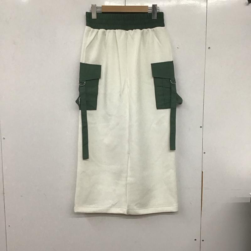 レプシィム LEPSIM スカート ロングスカート ダンボールカーゴスカート FREE 無地 白 / ホワイト / X カーキ / カーキ /  レディース USED 古着 中古 10140381