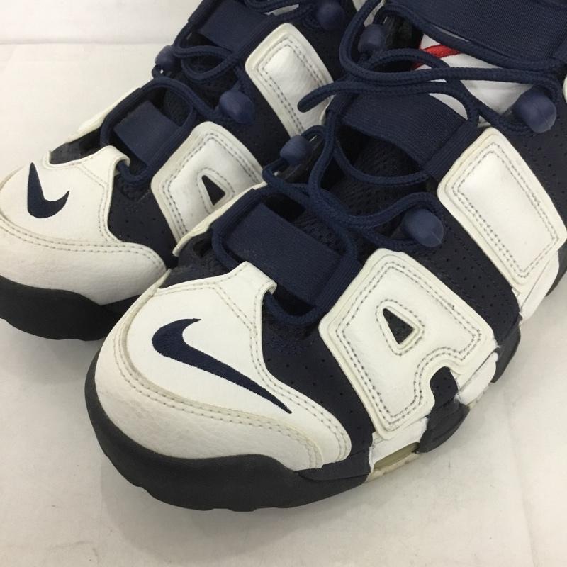 ナイキ NIKE スニーカー スニーカー 414962-104 AIR MORE UPTEMPO 28cm 28.0cm ロゴ、文字 白 / ホワイト / X 紺 / ネイビー /  メンズ USED 古着 中古 10131667
