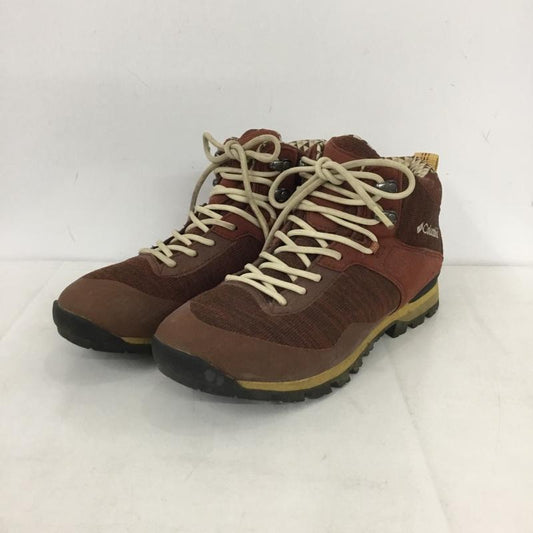 コロンビア Columbia アウトドアシューズ アウトドアシューズ 1835651837 トレッキングシューズ メテオミッド オムニテック ニット 25cm 25.0cm ロゴ、文字 えんじ / ワインレッド /  レディース USED 古着 中古 10138105