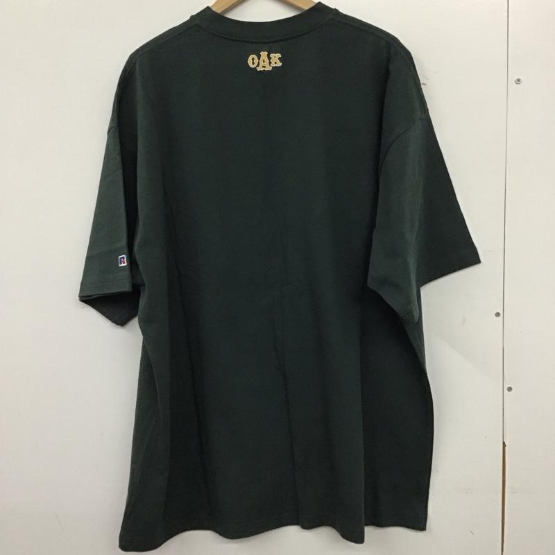 ラッセルアスレティック Russell Athletic Tシャツ 半袖 半袖カットソー プリントTシャツ クルーネックカットソー L ロゴ、文字 緑 / グリーン /  メンズ USED 古着 中古 10140524