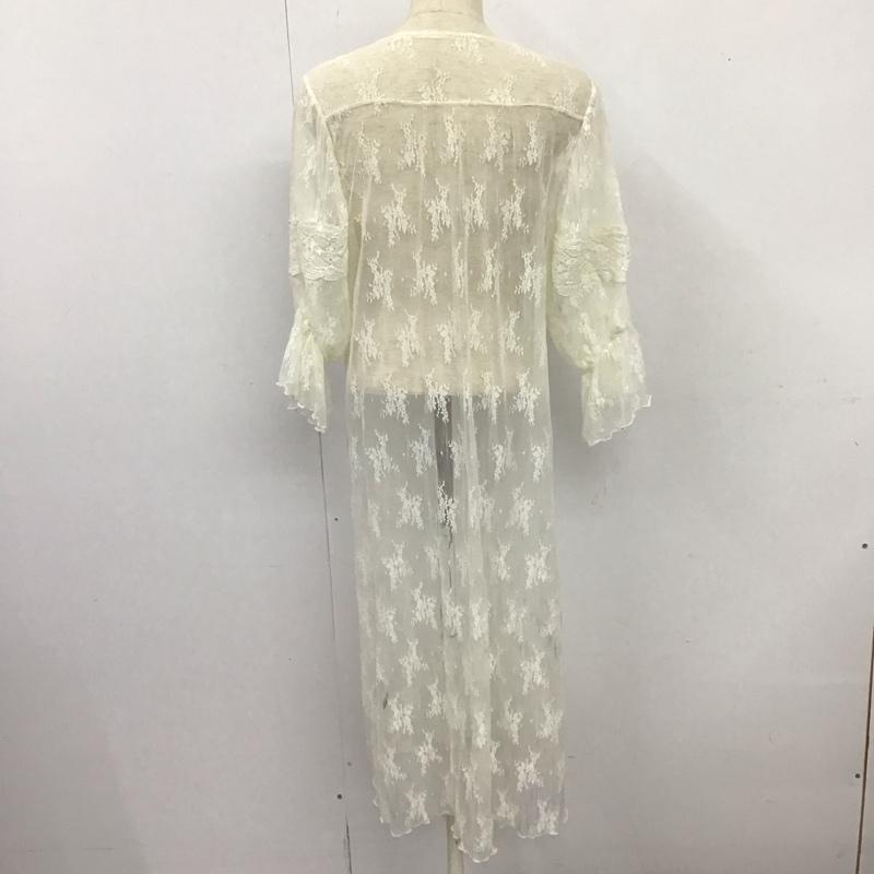 ダブルクローゼット w closet ワンピース ロングスカート 長袖ワンピース ロングワンピース フレアスカートワンピース 前開き 花柄 白 / ホワイト /  レディース USED 古着 中古 10126135