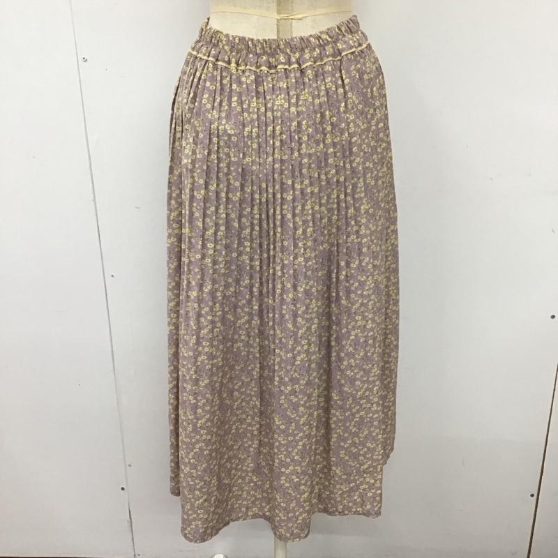 エヘカソポ ehka sopo スカート ロングスカート 1505140 配色パイピング小花プリーツスカート タグ付き FREE 花柄 紫 / パープル /  レディース USED 古着 中古 10120054