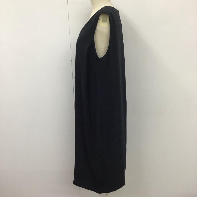 ナチュラルビューティーベーシック NATURAL BEAUTY BASIC ワンピース ひざ丈スカート 017-6240130 ノースリーブ M 無地 紺 / ネイビー /  レディース USED 古着 中古 10110887