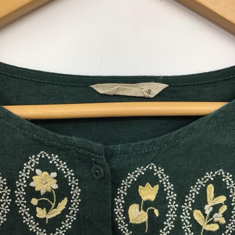 サマンサモスモス Samansa Mos2 シャツ、ブラウス 長袖 SKB-1710575 マカベアリス 刺繍ブラウス FREE 無地 緑 / グリーン /  レディース USED 古着 中古 10132853