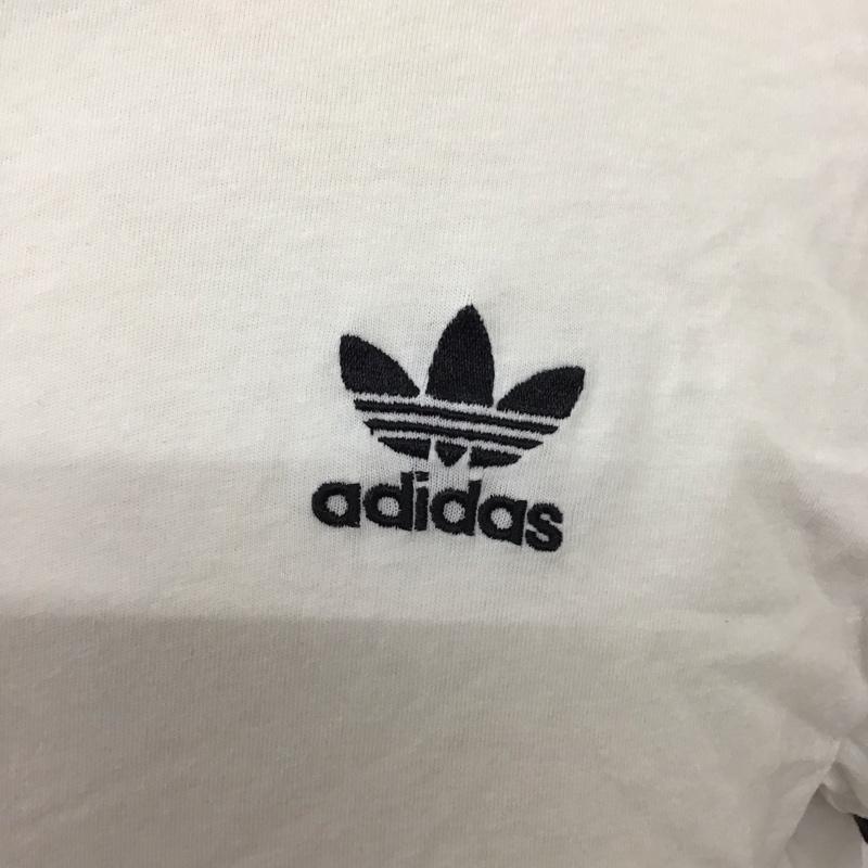 アディダス adidas Tシャツ 半袖 DH3188 3ストライプ ロゴ、文字 白 / ホワイト / X 黒 / ブラック /  メンズ USED 古着 中古 10118124