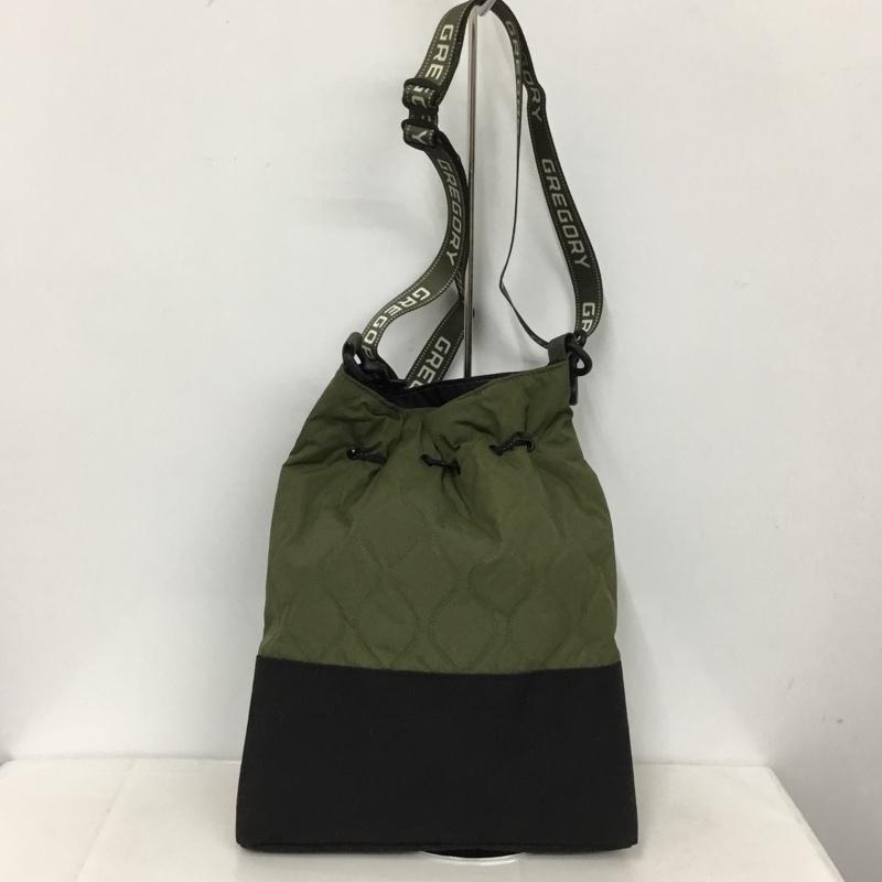 グレゴリー GREGORY ショルダーバッグ ショルダーバッグ キルティング FREAKS STORE 別注 ロゴシンチショルダーバッグ 巾着バッグ ロゴ、文字 カーキ / カーキ / X 黒 / ブラック /  レディース USED 古着 中古 10142190