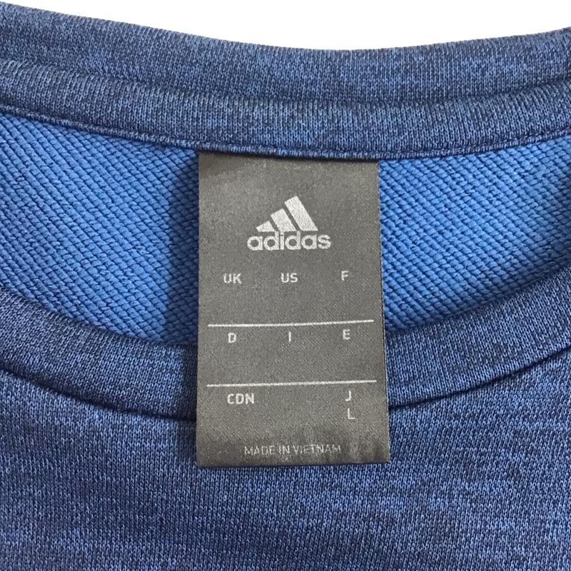 アディダス adidas トレーナー 長袖 AZ4794 スウェット ポケット付き L ロゴ、文字 紺 / ネイビー /  メンズ USED 古着 中古 10123282