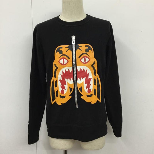 アベイシングエイプ A BATHING APE トレーナー 長袖 001SWI301019M TIGER HEAVY WEIGHT CREWNECK タイガー スウェット M プリント 黒 / ブラック /  メンズ USED 古着 中古 10107034