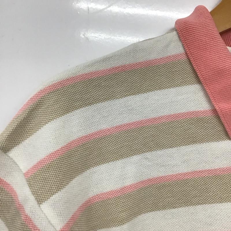 チャップスラルフローレン CHAPSRALPHLAUREN ポロシャツ 半袖 半袖ポロシャツ カラーシャツ 半袖カットソー M ボーダー柄 白 / ホワイト / X 桃 / ピンク / X ベージュ / ベージュ /  メンズ USED 古着 中古 10140698