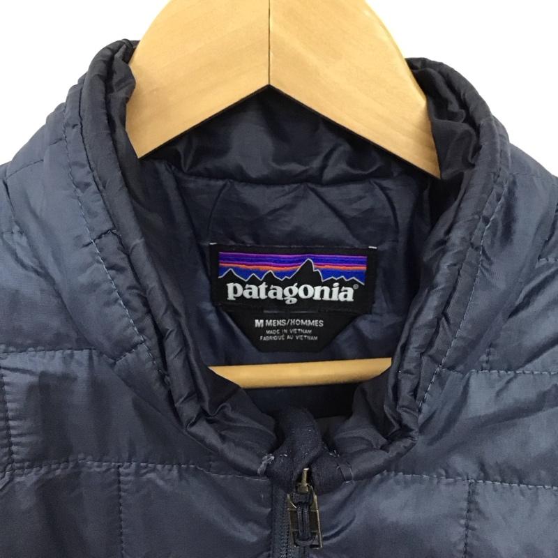 パタゴニア patagonia ジャケット、上着 ジャケット、ブレザー ジップアップジャケット キルティングジャケット アウター M ロゴ、文字 紺 / ネイビー /  メンズ USED 古着 中古 10147375