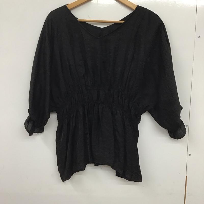 ローリーズファーム LOWRYS FARM カットソー 半袖 FREE 無地 黒 / ブラック /  レディース USED 古着 中古 10133500