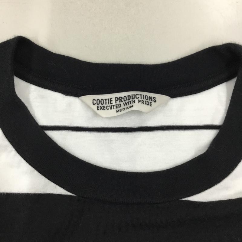 クーティープロダクションズ COOTIE PRODUCTIONS Tシャツ 半袖 半袖カットソー プリントTシャツ クルーネックカットソー M ボーダー柄 白 / ホワイト / X 黒 / ブラック /  メンズ USED 古着 中古 10120113