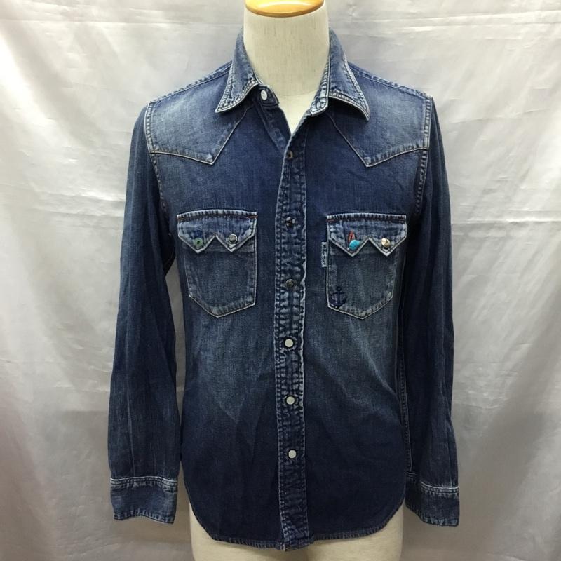 ブルーブルー BLUE BLUE シャツ、ブラウス 長袖 S 無地 インディゴ / インディゴ /  メンズ USED 古着 中古 10121706