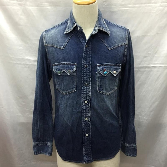 ブルーブルー BLUE BLUE シャツ、ブラウス 長袖 S 無地 インディゴ / インディゴ /  メンズ USED 古着 中古 10121706